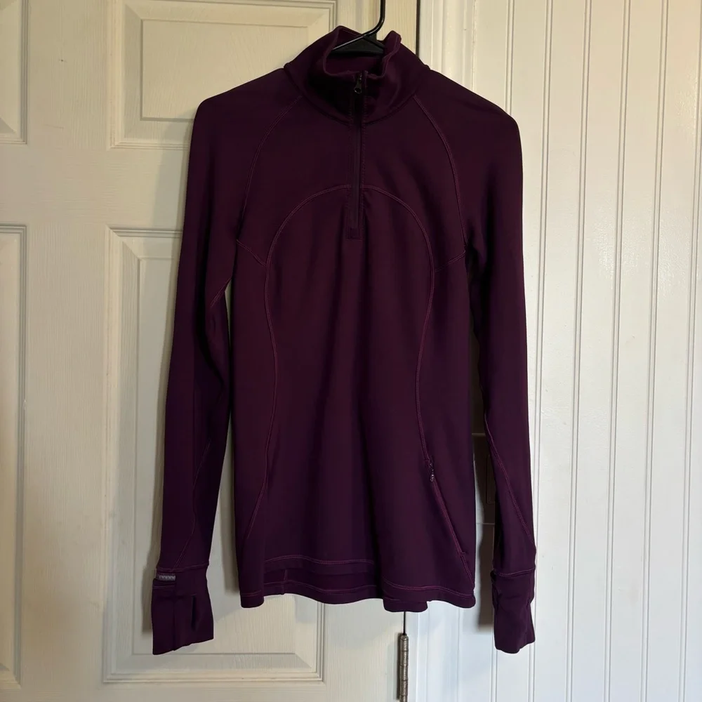 Lululemon First Mile 1/2 Half Zip Darkest Magenta Pullover sweater top